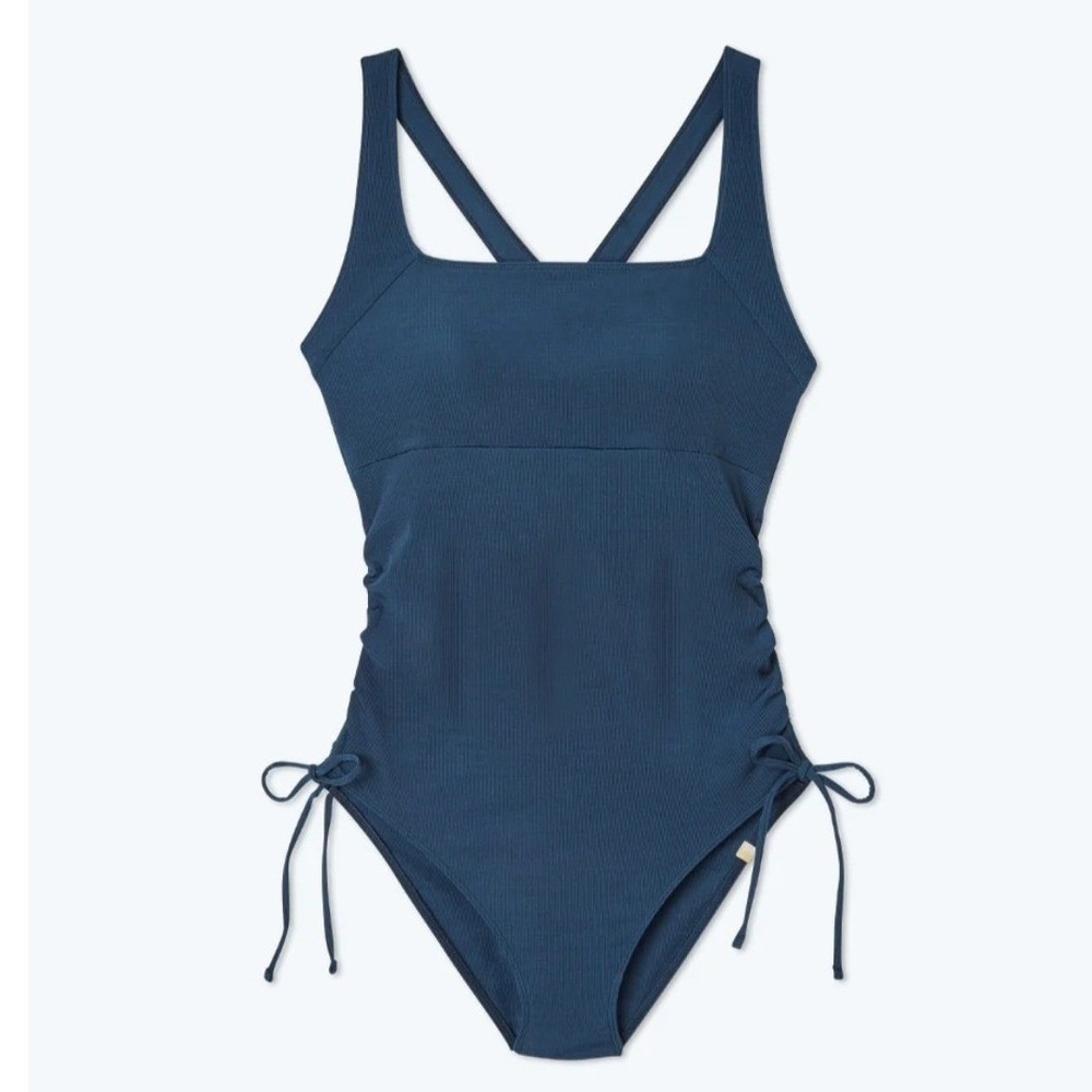 Summersalt The Maternity Cinched Current Swimsuit in "Deep Sea," Sz 8